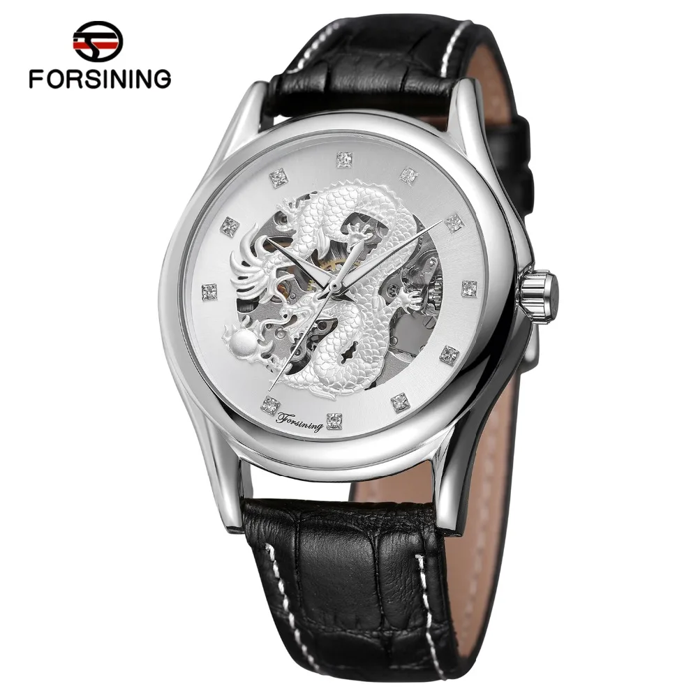 Forsining Original Watch for Men Automatic Skeleton Durable Genuine Leather Strap Popular Wristwatch FSG8151M3 | Наручные часы
