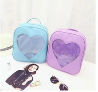 candy transparent love heart shape pu for womens girls 6 colors harajuku school backpack shoulder bag