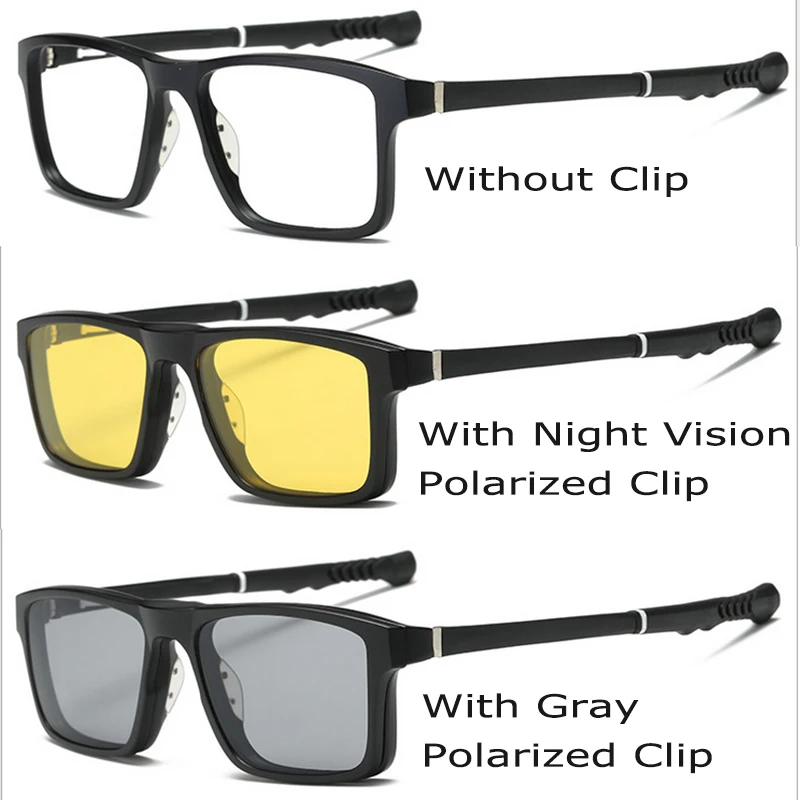 Оптическая оправа для очков для мужчин с 2 поляризованными зажимами на магнитах солнцезащитные очки баскетбольные очки оправа для очков для мужчин RS166