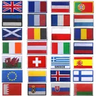 Нашивки с вышивкой Беларусь Эстония Греция Испания Италия Германия Великобритания Франция Польша Нидерланды Россия Европа флаг нашивка