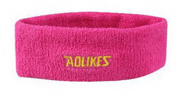 rose red AOLIKES хлопковая спортивная баскетбольная повязка на голову для женщин, лента для волос при занятиях йогой, повязка на голову для фитнеса, спортзала, бега, повязка на голову zweetband hoofd - Цвет: rose red