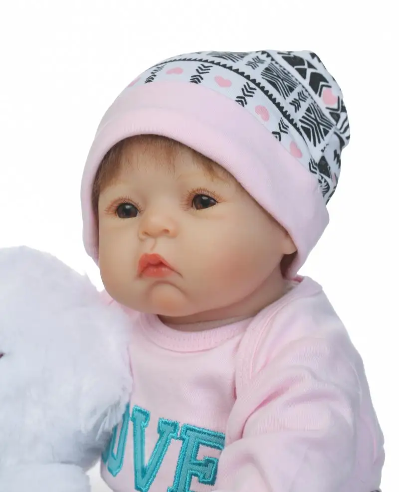 Npk dolls Bebes reborn 22 "55 см силиконовые куклы для новорожденных девочек с белым