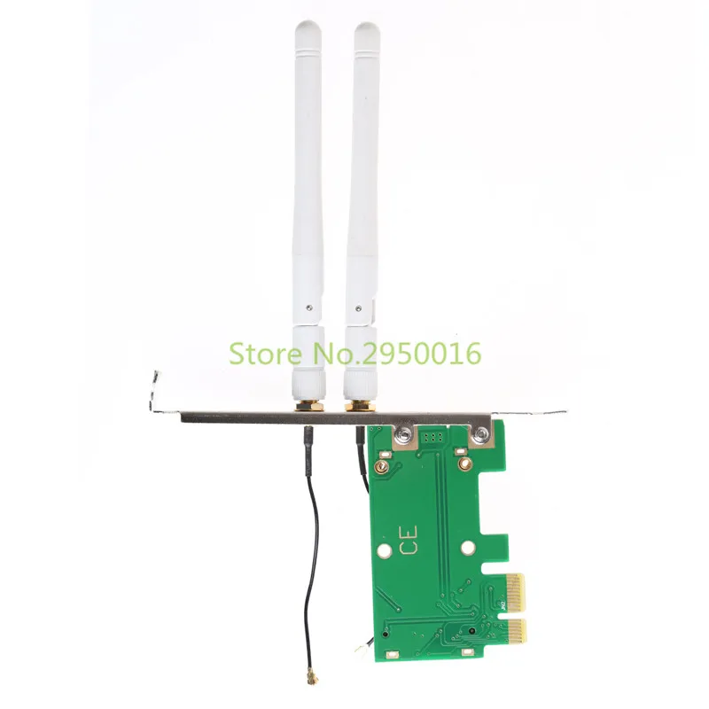 Беспроводная Wifi сетевая карта Mini PCI-E для PCI-E 1X настольный адаптер+ 2 антенны C26