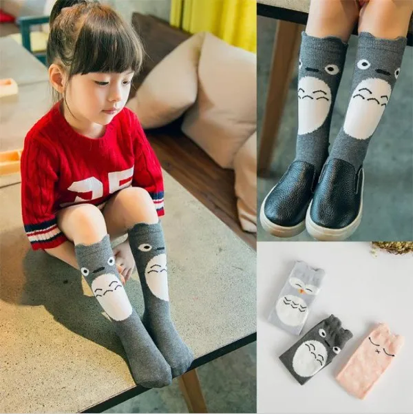 Гольфы с мультяшным принтом лисы для девочек и мальчиков осенне зимние теплые