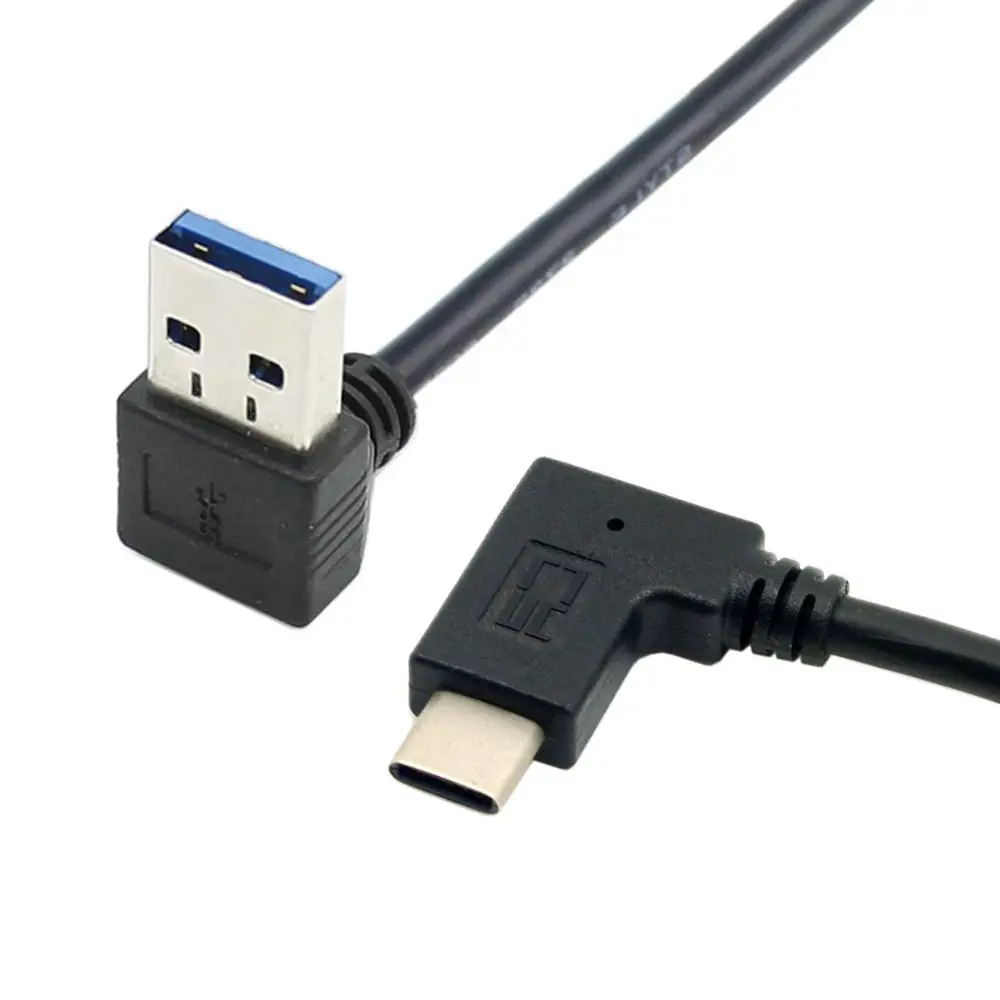 

Jimier CY Reversible USB 3.1 USB-C Angled to 90 Down Angled A Male Data Cable for Laptop