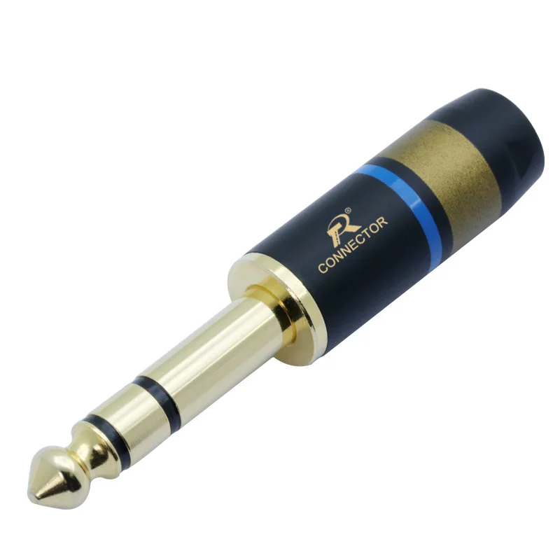 Штепсельная Вилка 6 35 с 3-контактным разъемом 10 шт. позолоченный Аудио разъем мм