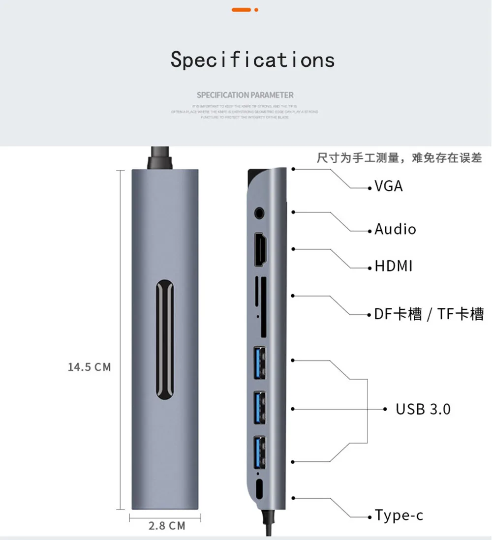 Док-станция с разъемом типа C HDMI VGA USB power Delivery Hub для ноутбука Macbook Pro hp DELL Surface lenovo samsung Dock