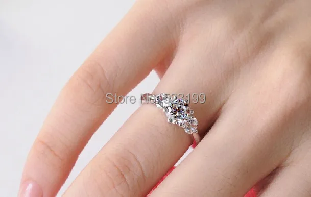 Женское Обручальное кольцо из серебра 925 пробы с искусственным бриллиантом 3