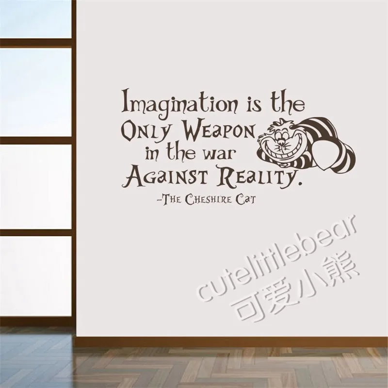 Алиса в стране чудес стены Стикеры Чеширский кот цитаты Виниловые наклейки