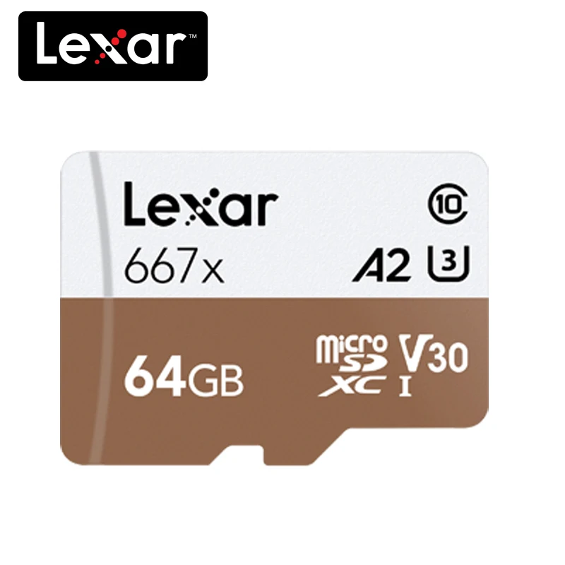 Карта Micro SD Lexar 667x 100% Оригинальная карта SDXC класс 10 64 ГБ 128 256 A2 U3 V30 1080p Full HD 3D 4K|Карты