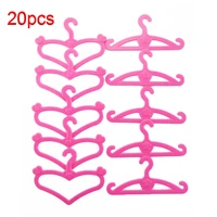 20 pcs lot cute accessories pink mix plastic hangers for barbi doll clothes dress pretend play house baby girls kid toy