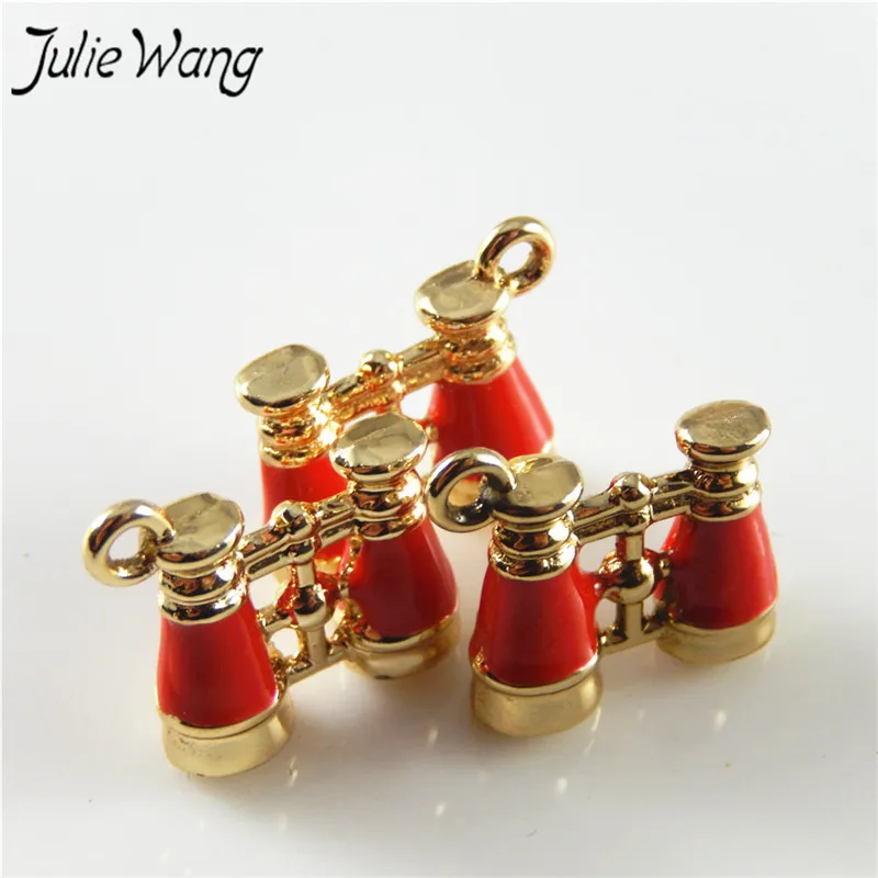 Julie Wang 10 шт. черный красный золотой цвет милый мини телескоп в форме стерлингового