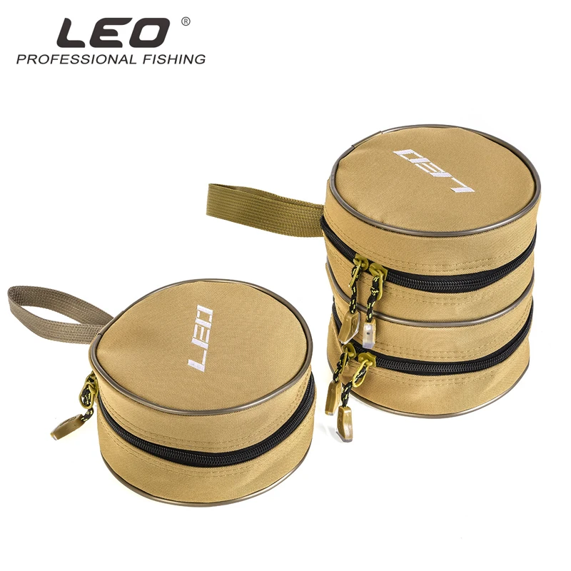 

LEO Canvas round fishing wrap Single/Double Layers Lure Bags Khaki Polyester for Carp Fishing