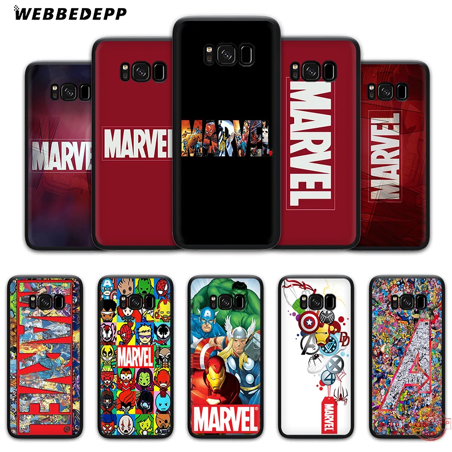 WEBBEDEPP класса люкс с логотипом комиксов Marvel Мягкий силиконовый чехол для samsung A3 A5 A6 S6 S7 край S8 плюс S9 Plus Note 8 9 10 Plus чехол s