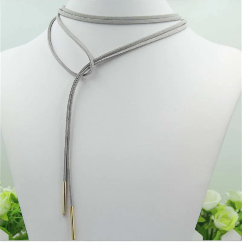 Бесплатная доставка новое модное длинное черное кожаное ожерелье и подвеска