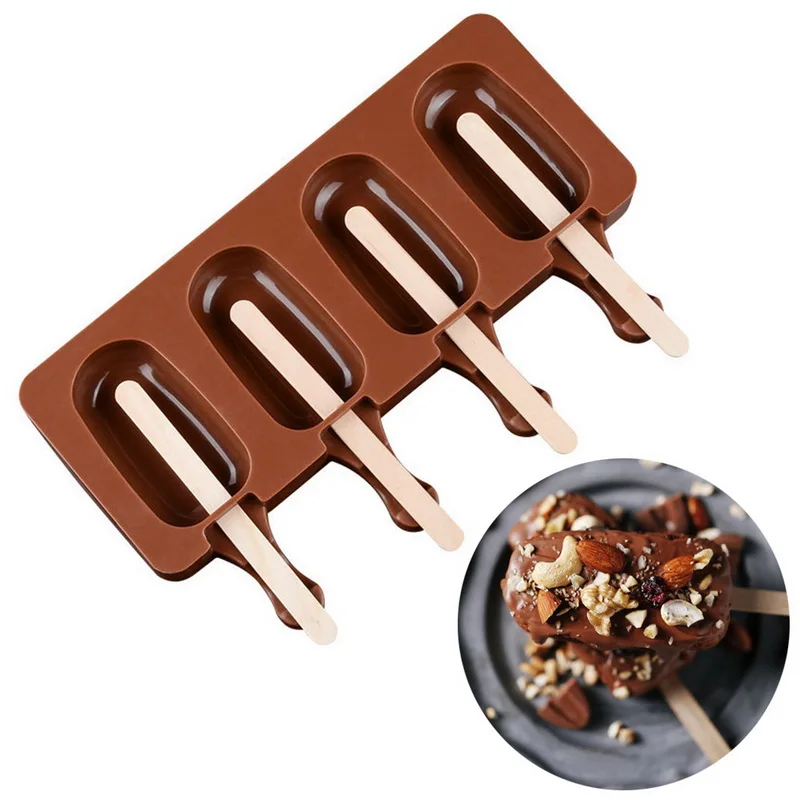 Hoomall 4 полости домашняя силиконовая форма для мороженого 2 размера формы