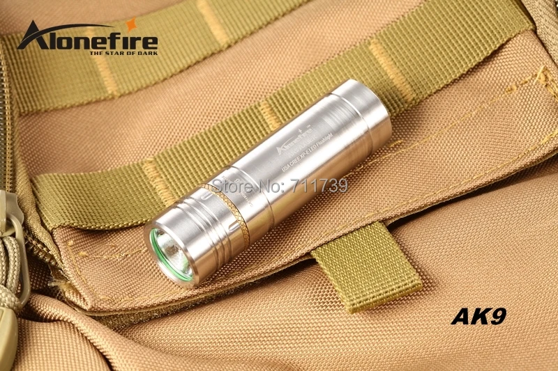 Светодиодный фонарик AloneFire AK9 CREE XPE R2 5 режимов из нержавеющей стали компактный с