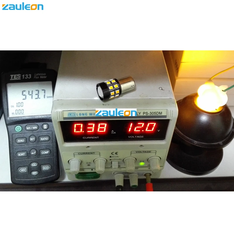 Zauleon 2 шт. S25 1056 7507 BAU15S PY21W светодиодный Янтарный Желтый 543 люмен 21 Светодиодный