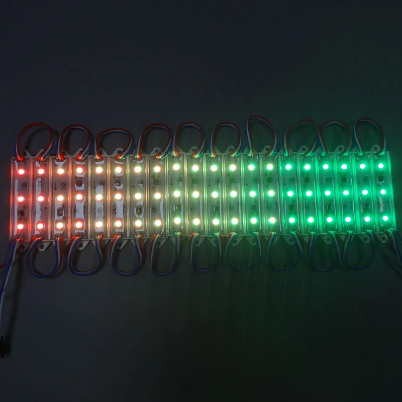 20 шт./лот 3 светодиода 5050 SMD RGB светодиодный модуль водонепроницаемый IP68 2811/2801 IC DC12V