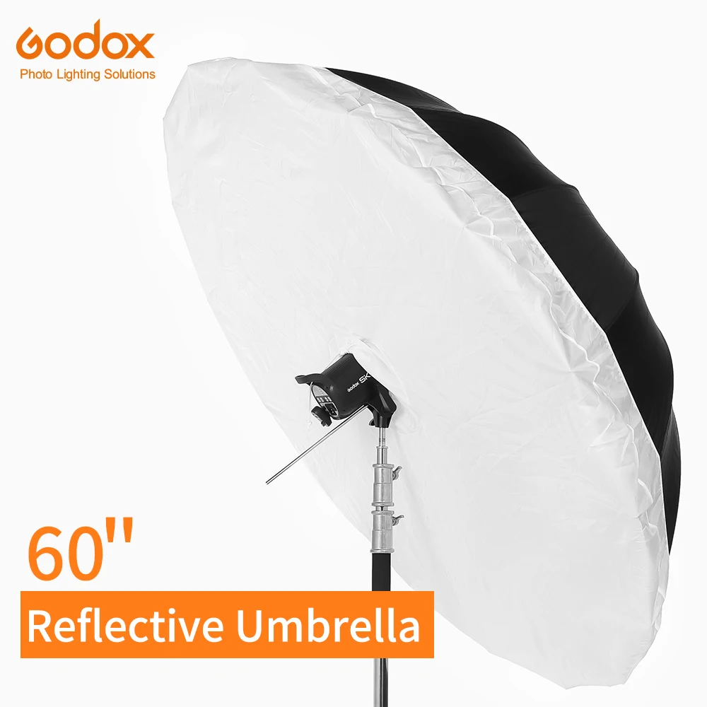 Светоотражающий Зонт Godox 60 дюймов 150 см серебристый черный студийный светильник