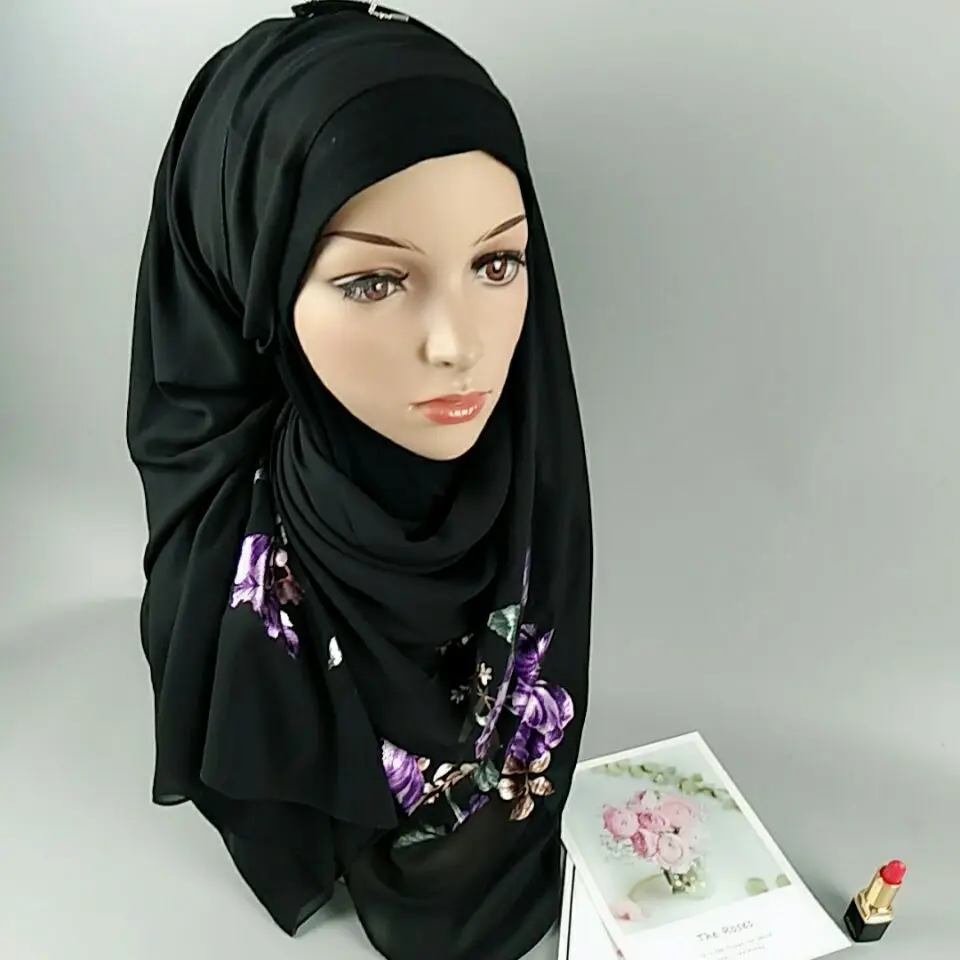 

Chiffon Muslim Hijab Women Hijab Muslim Scarf Underscarf Head Islamic Female Cover Bonnet Hat Cap Scarf 180cm *75 Length