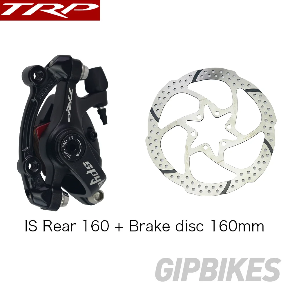 Rear160 disc 160mm TRP SPYKE сплав механические дисковые тормоза суппорт Spyke черные суппорты передние/задние/пара w/или w/o 160 мм диск с адаптером винты - Цвет: Rear160 disc 160mm