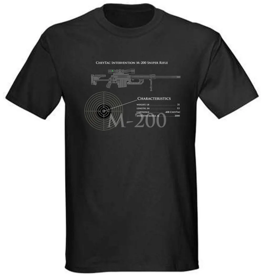 Редкая Новая Черная хлопковая Футболка Cheytac металлическая снайперская винтовка
