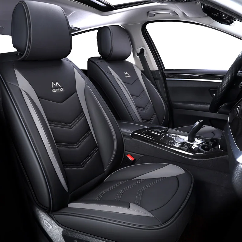 black gray Роскошный кожаный чехол для автокресла для mercedes w210 w245 w202 ml w163 w124 GLK GLA GLC GLS CLK E B A класс Чехлы для автосидений - Название цвета: black gray