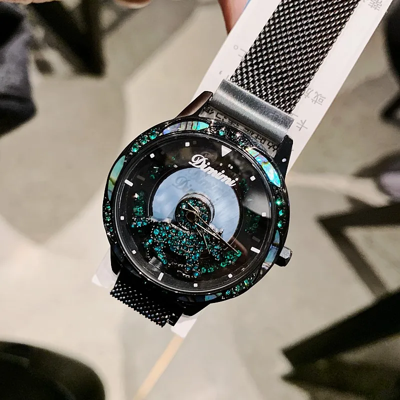 Женские наручные часы с бриллиантами модные кварцевые кристаллами женские 2019 |