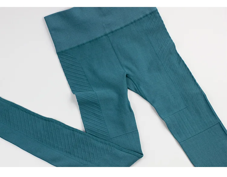 Эластичные полосатые леггинсы HTLD для тренировок женские фитнеса с высокой