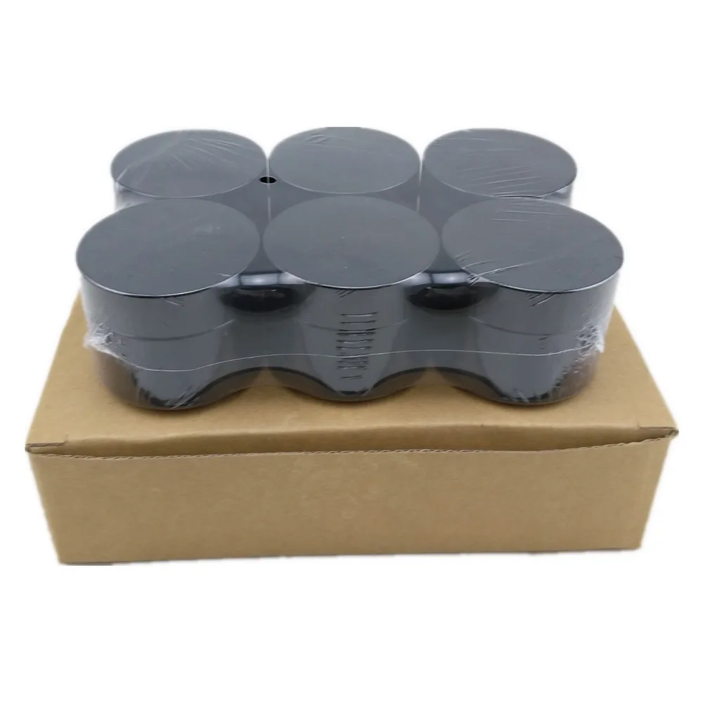 Банка для косметики из янтарного стекла с крышкой черные пластиковые колпачки и