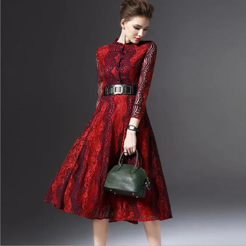 Европейский Стиль модное платье 2016 сезон: весна–лето Для женщин с длинным