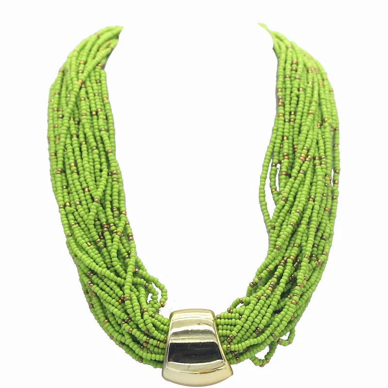 ADOLPH Jewelry Bohemia 7 Colors Candy Beads Statement Necklace For Woman 2015 New Zinc Alloy Pendants Choker Necklaces 30 | Украшения и