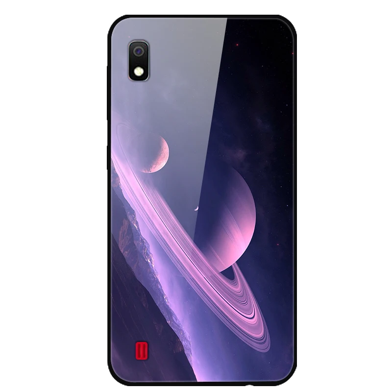 Для samsung A10 чехол закаленное Стекло планета Космос крышка Стекло задняя крышка чехол для samsung Galaxy A10 10 A105 A105F корпус под плетенную сумку крышка