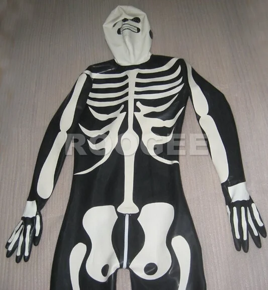 Full cover latex skeletor catsuit