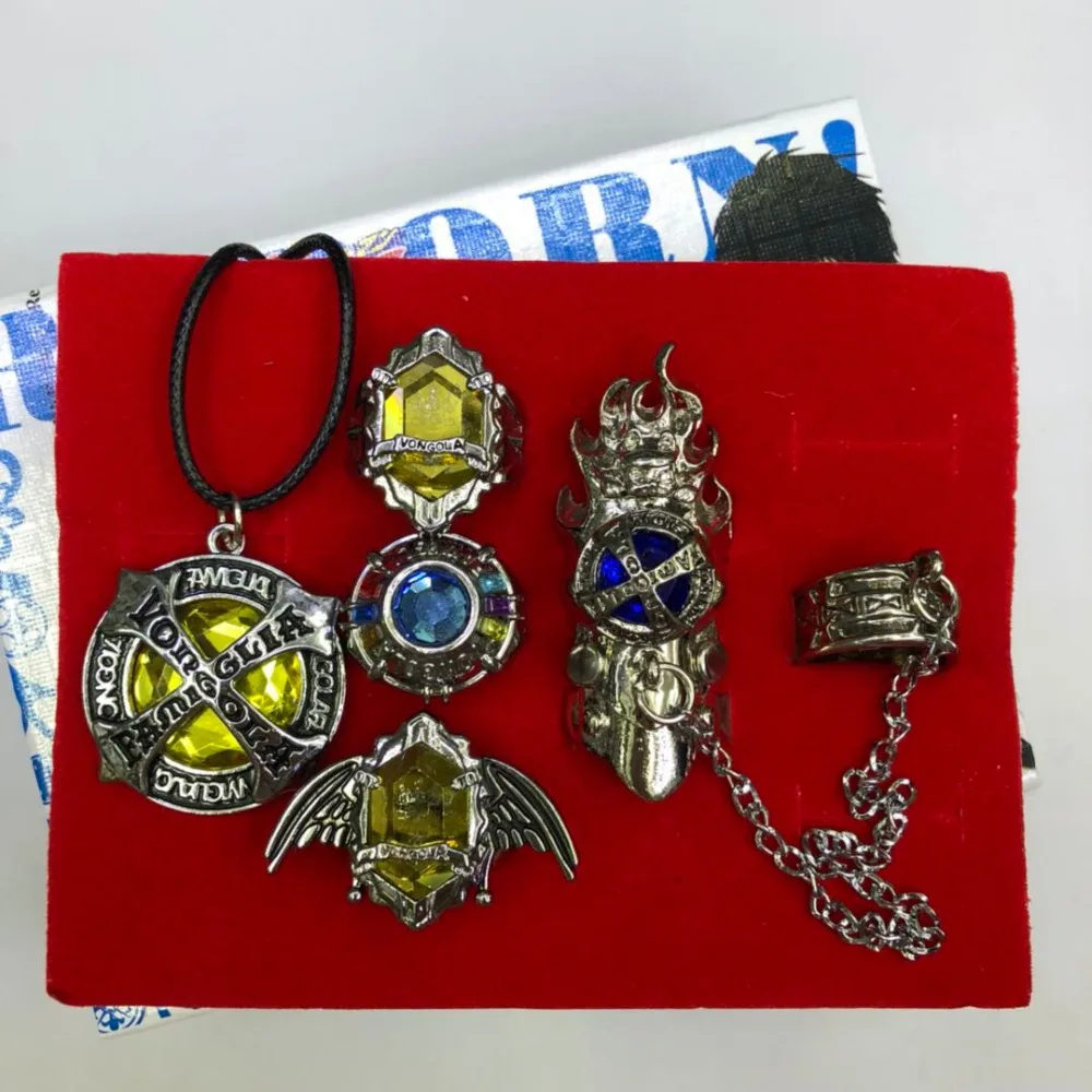 5 шт./компл. мультяшное вращающееся металлическое кольцо на палец Katekyo Hitman Reborn