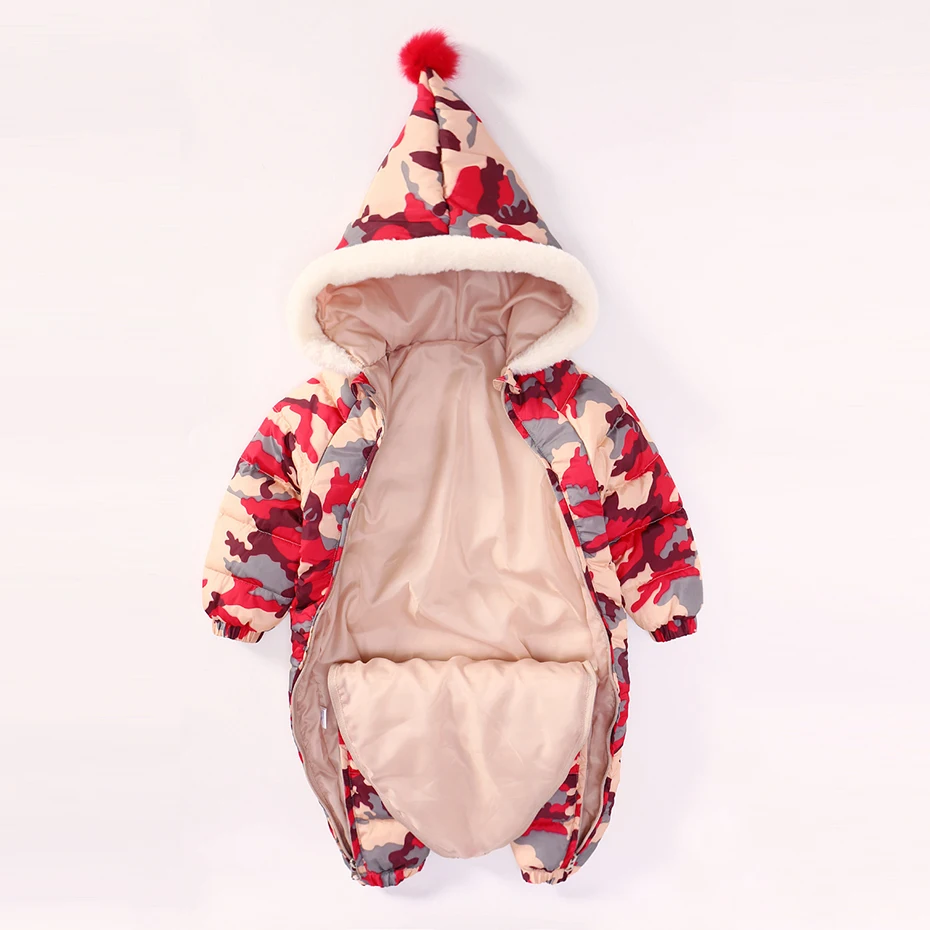 Down Cotton Baby Rompers Winter Thick Boys Costume Girls Warm Infant Snowsuit Kid Jumpsuit Children Outerwear Wear 0-36m | Детская