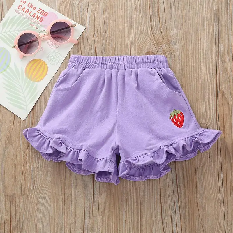 TK00528Purple Babyinstar/Новинка г.; Детские шорты ярких цветов; хлопковые детские шорты; детские брюки; повседневные высококачественные шорты для маленьких девочек - Цвет: TK00528Purple