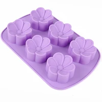 flowers silicone muffin cups handmade soap molds biscuit chocolate ice cake baking mold cake pan