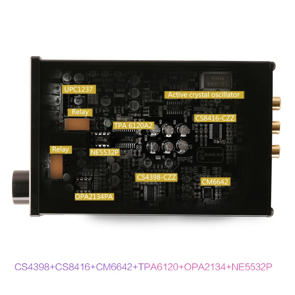 KGUSS DAC-K3 TPA6120 2,0 Мини HIFI USB DAC декодированный аудио усилитель для наушников 24BIT 192 кГц OPA2134 AMP DC12V US/EU