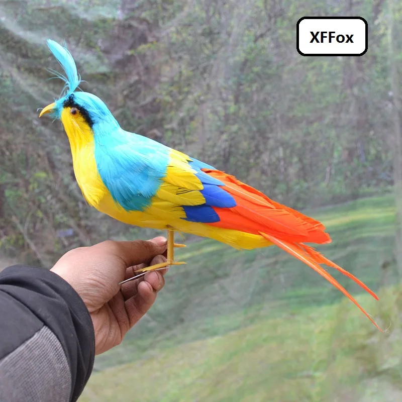 

new simulaiton blue&yellow magpie model foam&feather lifelike magpie bird toy about 30cm xf0684