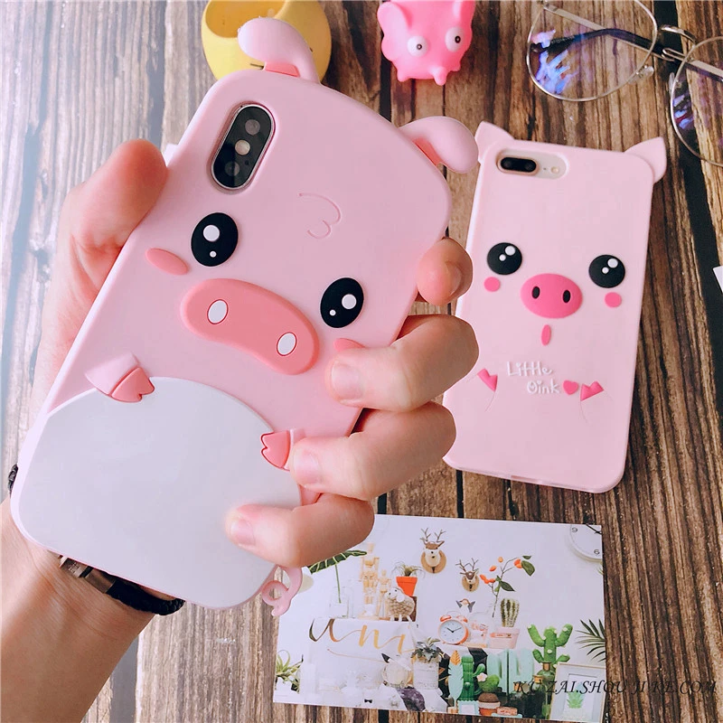 Чехол для iPhone 8 7 6 S Plus мягкие силиконовые 3d-чехлы с милыми мультяшными розовыми
