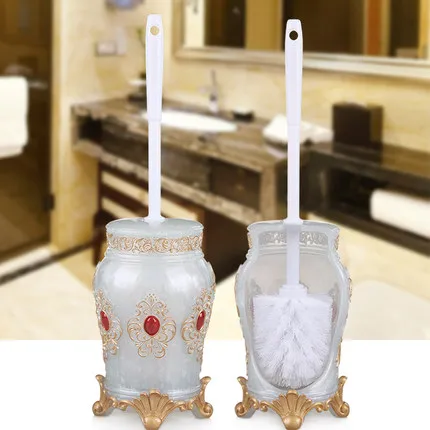 Bathroom Cleaning Brush Holder with stand Set Accessories Resin stainless steel toilet brush kit wc decoration | Обустройство дома