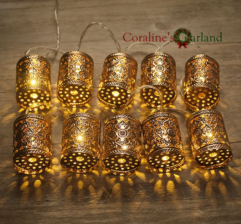 4 5 м 20 стальной ретро круглый фонарь на батарее светодиодный сказочная гирлянда