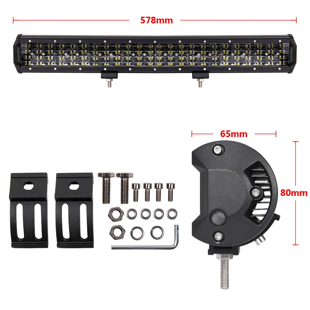23 inch 288W straight 4 rows LED Work Light Bar for Tractor Boat OffRoad 4WD 4x4 Car Truck SUV ATV | Автомобили и мотоциклы