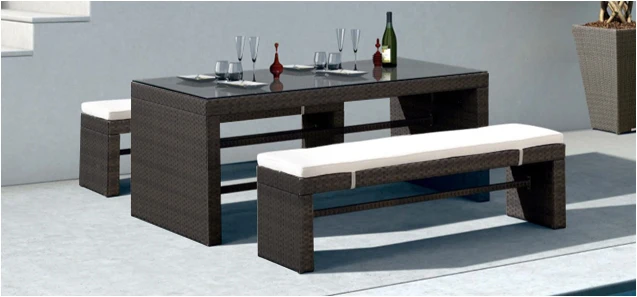 Торговая гарантия уличная садовая мебель из ротанга уличный обеденный стол|furniture