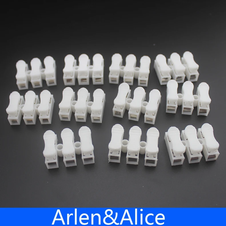 100 шт. 3-контактный быстроразъемный Кабельный разъем клемма проводки 10 А 250 В |