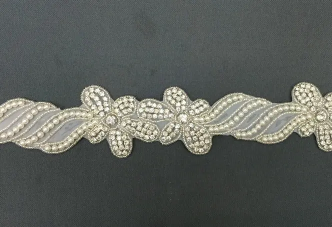 10 ярдов высокое качество горячая Распродажа шитье стразы аппликация серебро