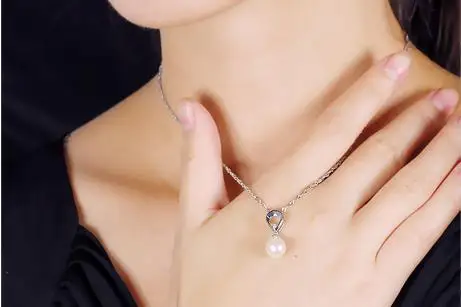 Fashion necklace &amppendant Pearls pendant 925 sterling silver wedding gift SP0026PL | Украшения и аксессуары