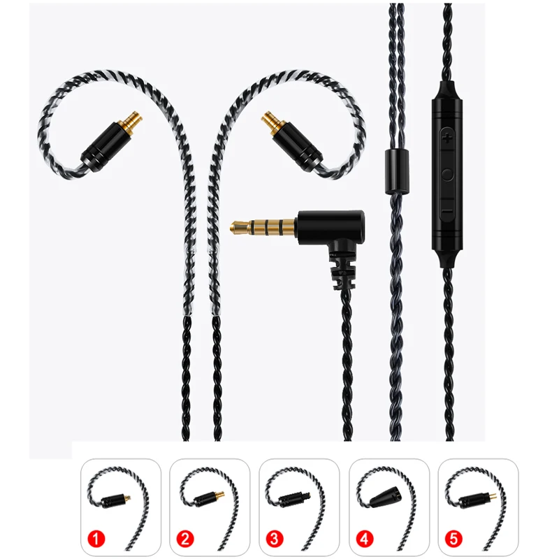 Кабель MMCX с серебряной пластиной для наушников Shure SE215 SE535 0 78 мм 2 контактный